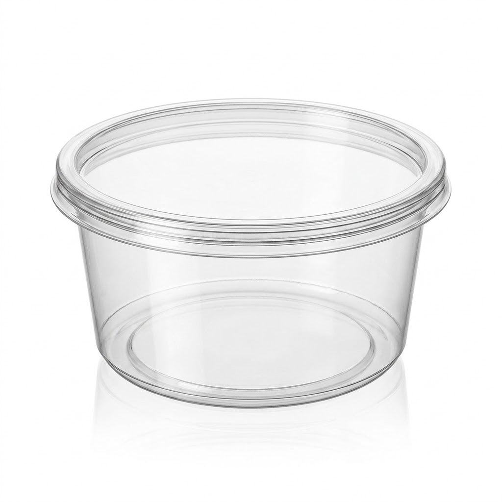 Plastic potjes 250ml rond transparant met deksel – 100 stuks | Voordelig bulk