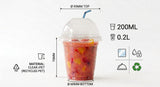 100x Smoothiebekers met Deksel 200ml Transparant Plastic