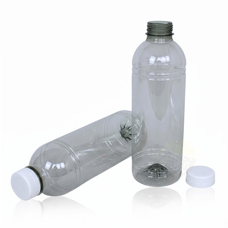 rPET Flesje 1000ml met Oranje Dop | BPA-vrij & Voedselveilig - 15 stuks