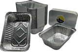 Aluminium Bakjes met Deksel 100 Stuks - (650L) Aluminium Ovenschalen wegwerp