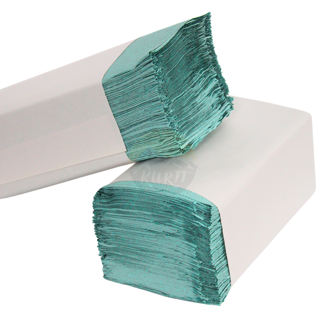 10.000 vellen, Papieren handdoeken groen 1-laags 25 x 23 cm