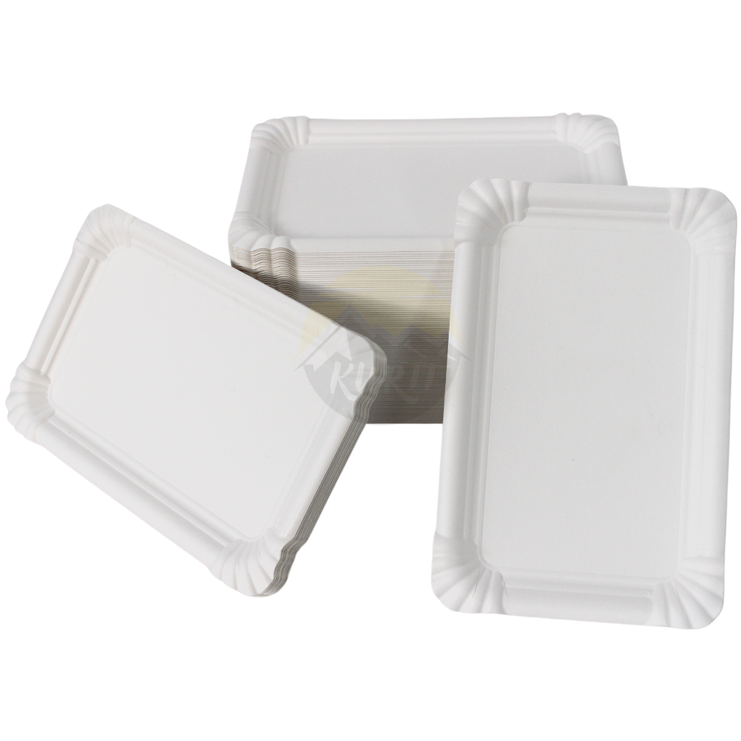 Paper plate/bowl 16x24cm white - 125 pieces