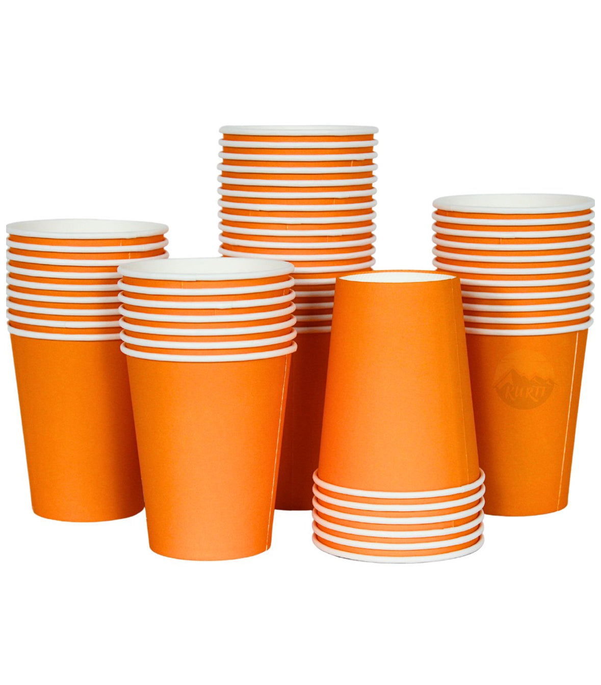 Koffiebekers oranje 200ml - 1000 stuks, drinkbekers, kartonnen bekers