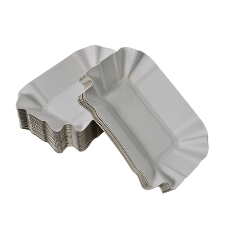 250x Stevig Papieren bord/schaaltje PE gecoat, vetvrij - geschulpt - wegwerp schalen geschikt om snacks op te presenteren - gebaksbordjes - barbecue - evenementen