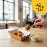 Snackbakjes A7 Karton Kraft/Wit – 94 × 65 × 35 mm