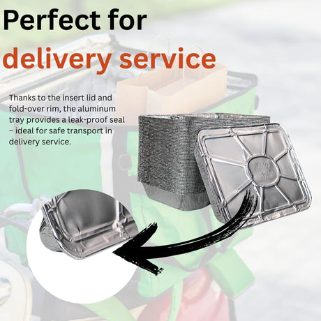 Aluminium Bakjes 2-Vaks met Deksel 100 Stuks – Menuschaal Take Away, Catering
