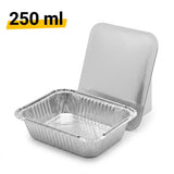 Aluminium Bakjes met Deksel 100 Stuks - (250ml) Ovenschalen Airfryer