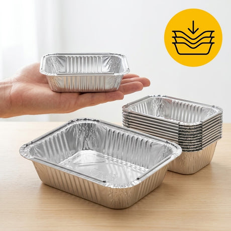 Aluminium Bakjes met Deksel 100 Stuks - (250ml) Ovenschalen Airfryer