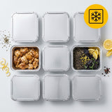 Aluminium Bakjes met Deksel 100 Stuks - (250ml) Ovenschalen Airfryer