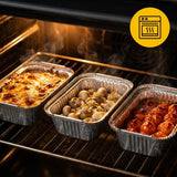 Aluminium Bakjes met Deksel 100 Stuks - (250ml) Ovenschalen Airfryer