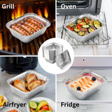 100x avec couvercle 450 ml récipients en aluminium - plats à four incassables, sans danger pour les aliments, restauration, jetables