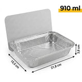 Aluminium Bakjes met Deksel 100 Stuks - (861L) Ovenschalen Airfryer