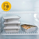Aluminium bakjes met deksel 100 stuks - (450ml) ovenschalen airfryer