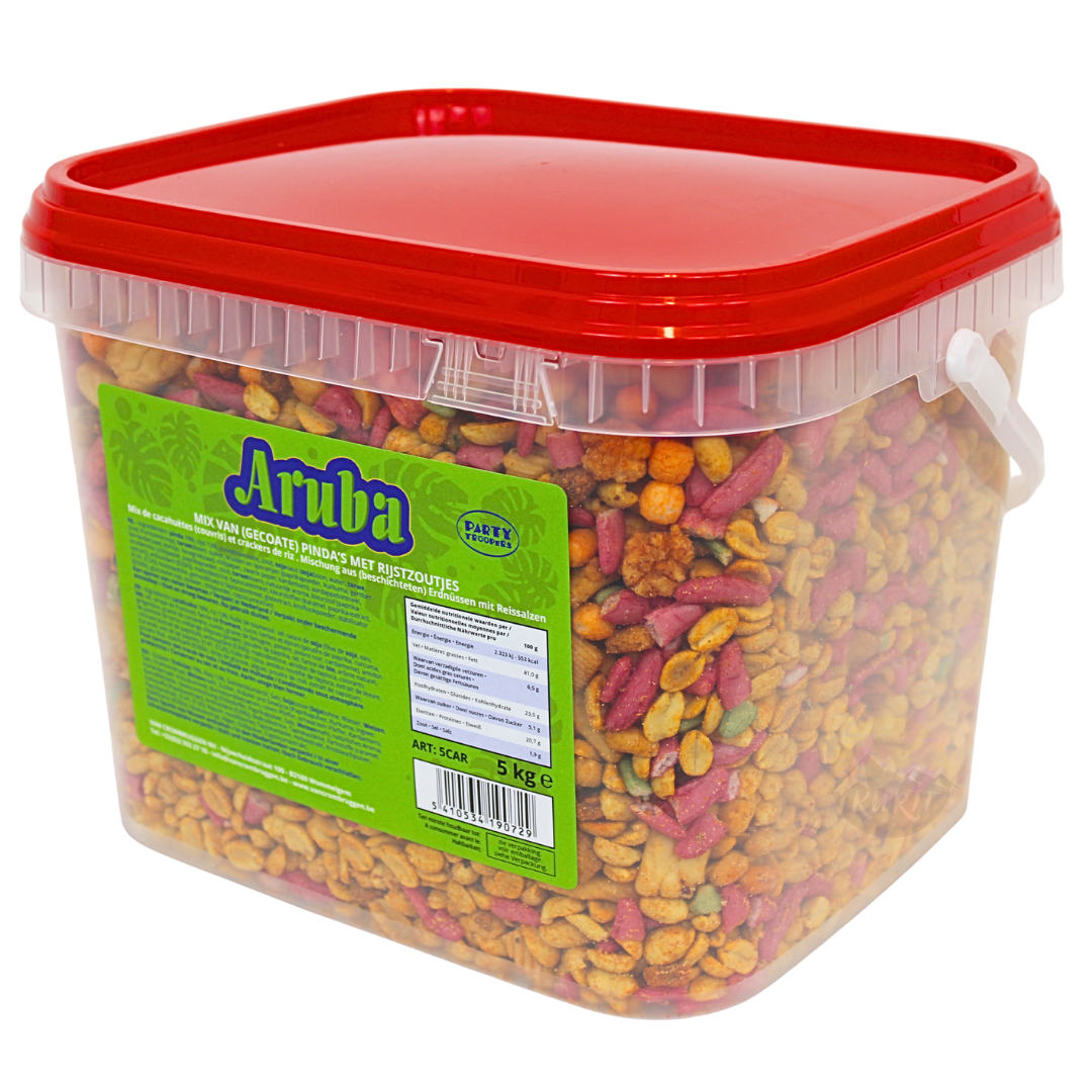 Notenmix, Cocktailsnacks, Gezouten pinda’s en rijstzoutjes - 5 KG