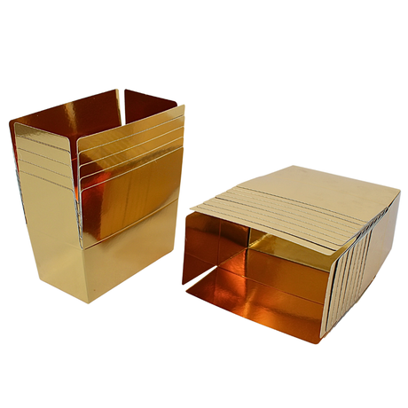 Ballotin bonbondoos 350 gram glanzend goud – 50 stuks | Binnenzijde goudfolie, 11,5x6x5,5 cm