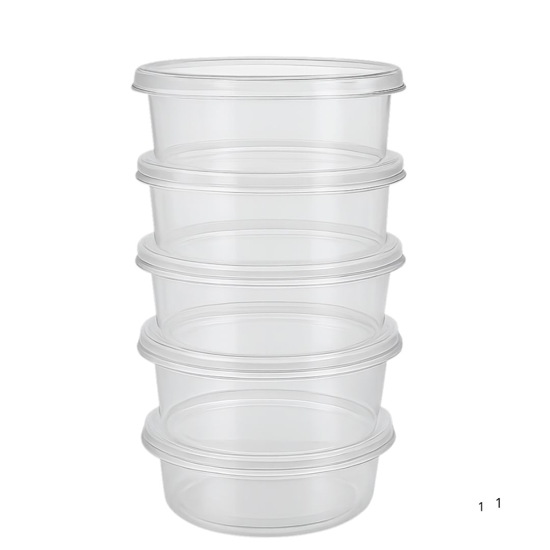 50x pots en plastique avec couvercles Récipients à micro-ondes de 350 ml - Récipients pour aliments frais Convient pour les plats à emporter. Réutilisable et sans BPA