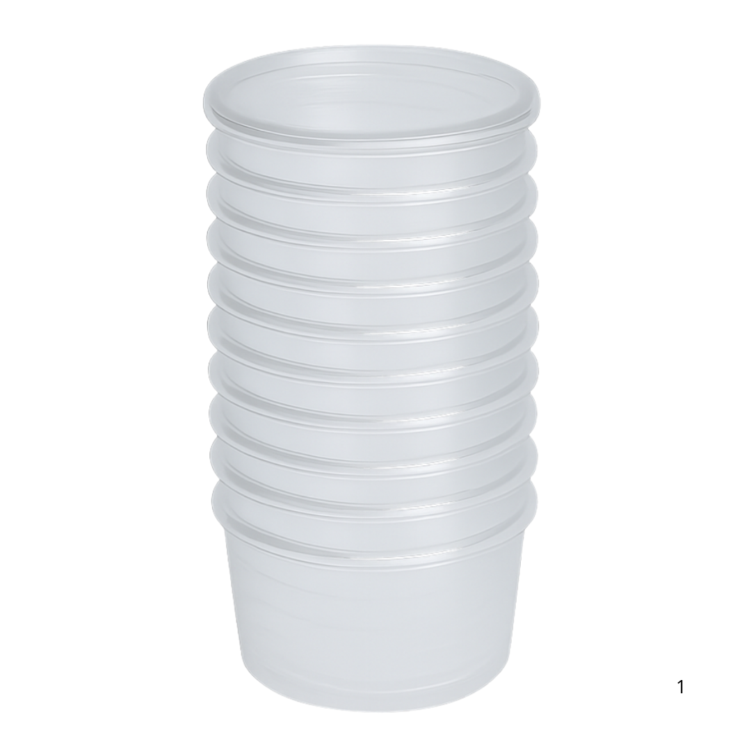 100x Magnetronbakjes inclusief deksels 500ml plastic potjes - vershoudbakjes Geschikt voor Take Away. Herbruikbaar en BPA Vrij