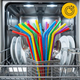 500x plastic rietjes - herbruikbaar rietje - buigrand 5x230mm - reusable (Europese norm EN12875-1 gecertificeerd)
