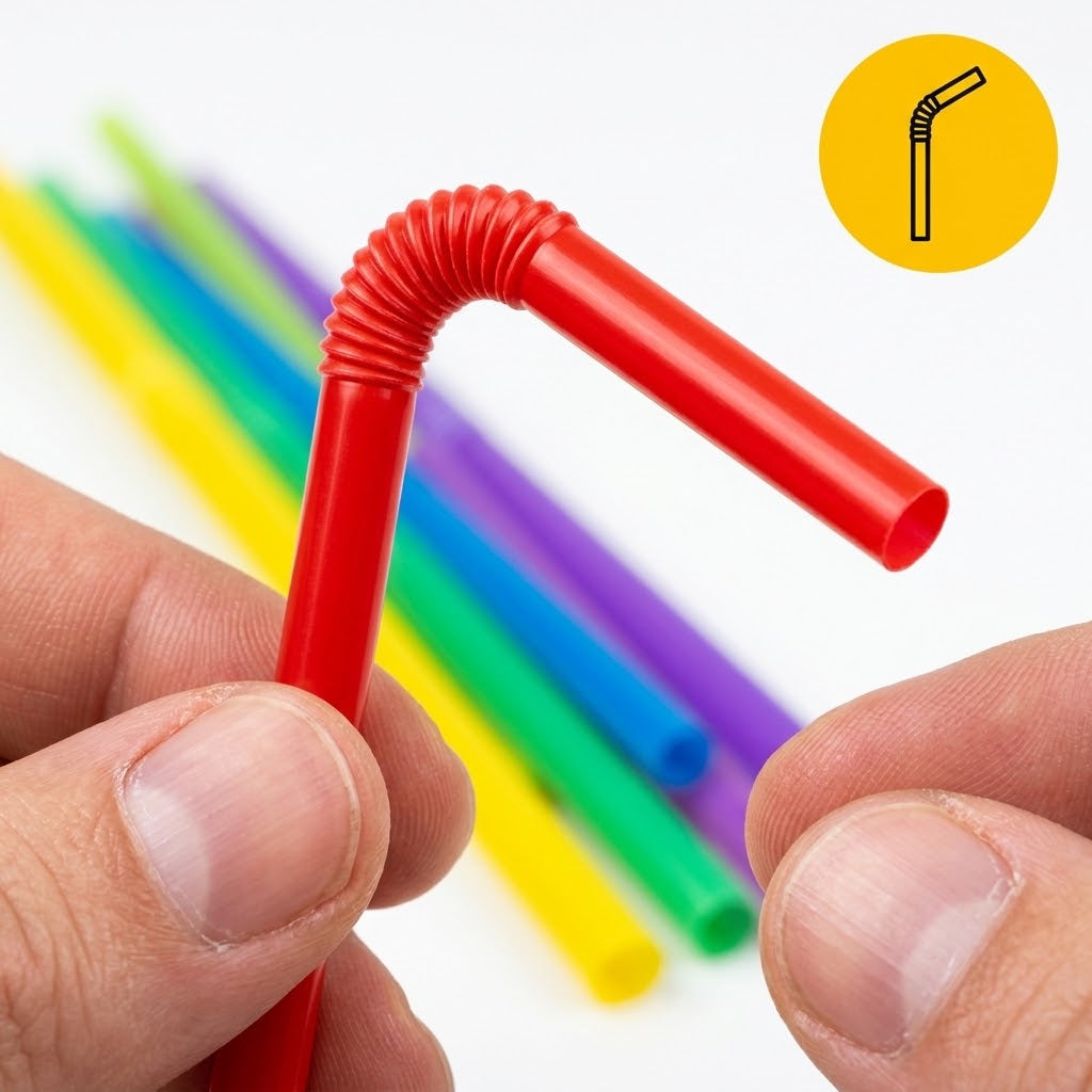 500x plastic rietjes - herbruikbaar rietje - buigrand 5x230mm - reusable (Europese norm EN12875-1 gecertificeerd)