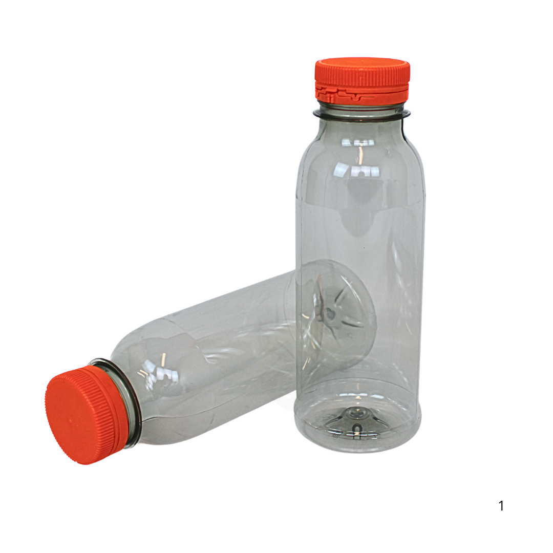 rPET Flesje 250ml met Oranje Dop | BPA-vrij & Voedselveilig - 40 stuks