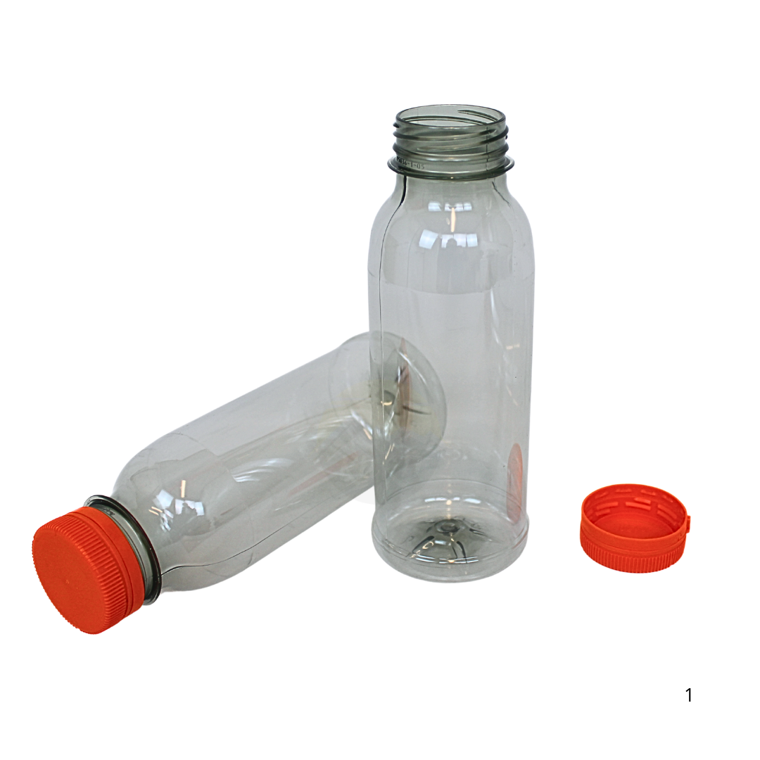 rPET Flesje 250ml met Oranje Dop | BPA-vrij & Voedselveilig - 40 stuks