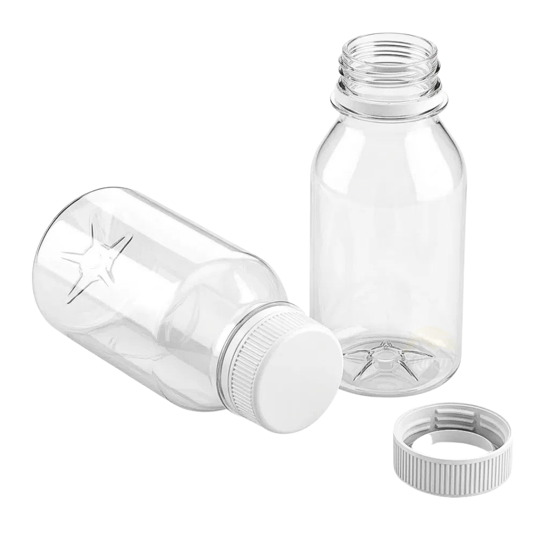 rPET Flesje 250ml met Oranje Dop | BPA-vrij & Voedselveilig - 40 stuks