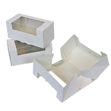 Gebaksdoos met venster wit 18x9x8 cm – 260 stuks | Doos voor 2 gebakjes & bento cake
