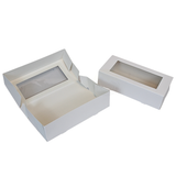 Gebaksdoos met venster wit 26x12x7 cm – 250 stuks | Doos voor tompoucen, éclairs & cake