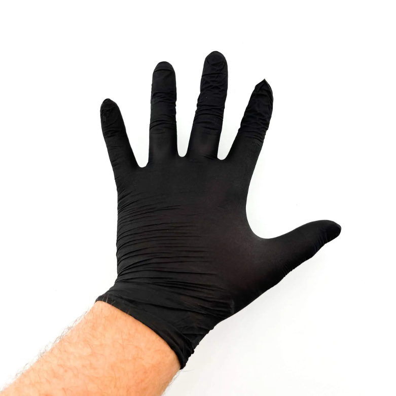 Latex Disposable Gloves Size L Black - 100 pieces