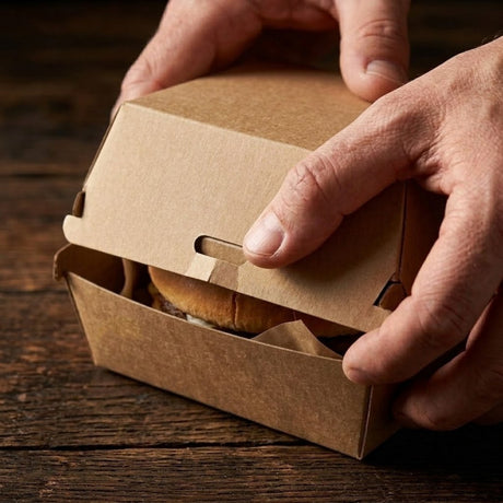Hamburgerdoos kraft 17,5 x 16 x 4,5cm - 100 stuks