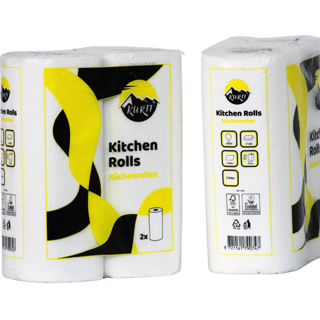 Kurtt keukenrol 2-laags cellulose wit keukenpapier 50 vel met FSC/ECO Certified