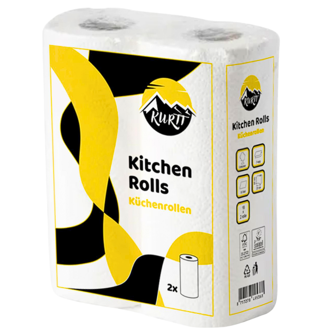 Kurtt keukenrol 2-laags cellulose wit keukenpapier 50 vel met FSC/ECO Certified