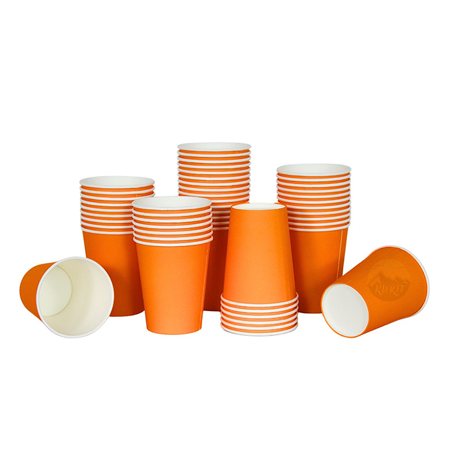 Tasses à café orange 200 ml - 100 morceaux, tasses à boire, tasses en papier