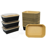 Kraft microwave containers 650ml - 50 pieces