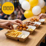 Frietbakjes met Sausvak A22 (A9+1) Karton Kraft/Wit – 176 × 68 × 39 mm | Middel