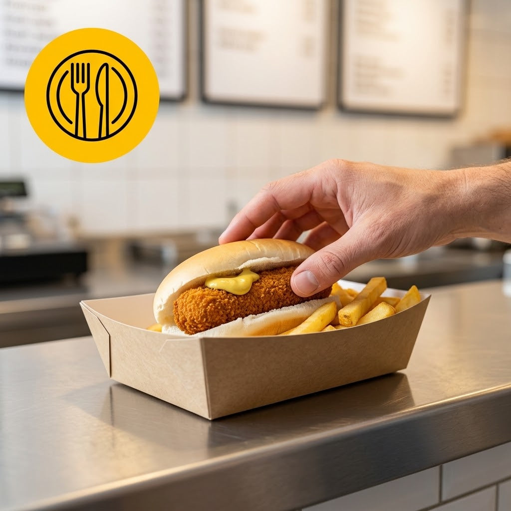 Frietbakjes XL A50 Karton Kraft/Wit – 167 × 100 × 53 mm | Extra Groot & Diep
