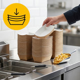 Frietbakjes A14 Karton Kraft/Wit – 150 × 85 × 43 mm | Snackbakje Extra Ruim