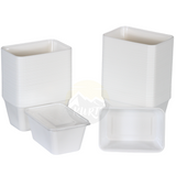 Microwave containers with lid white 1000ML - 100 pieces