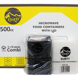 Microwave containers with lid black