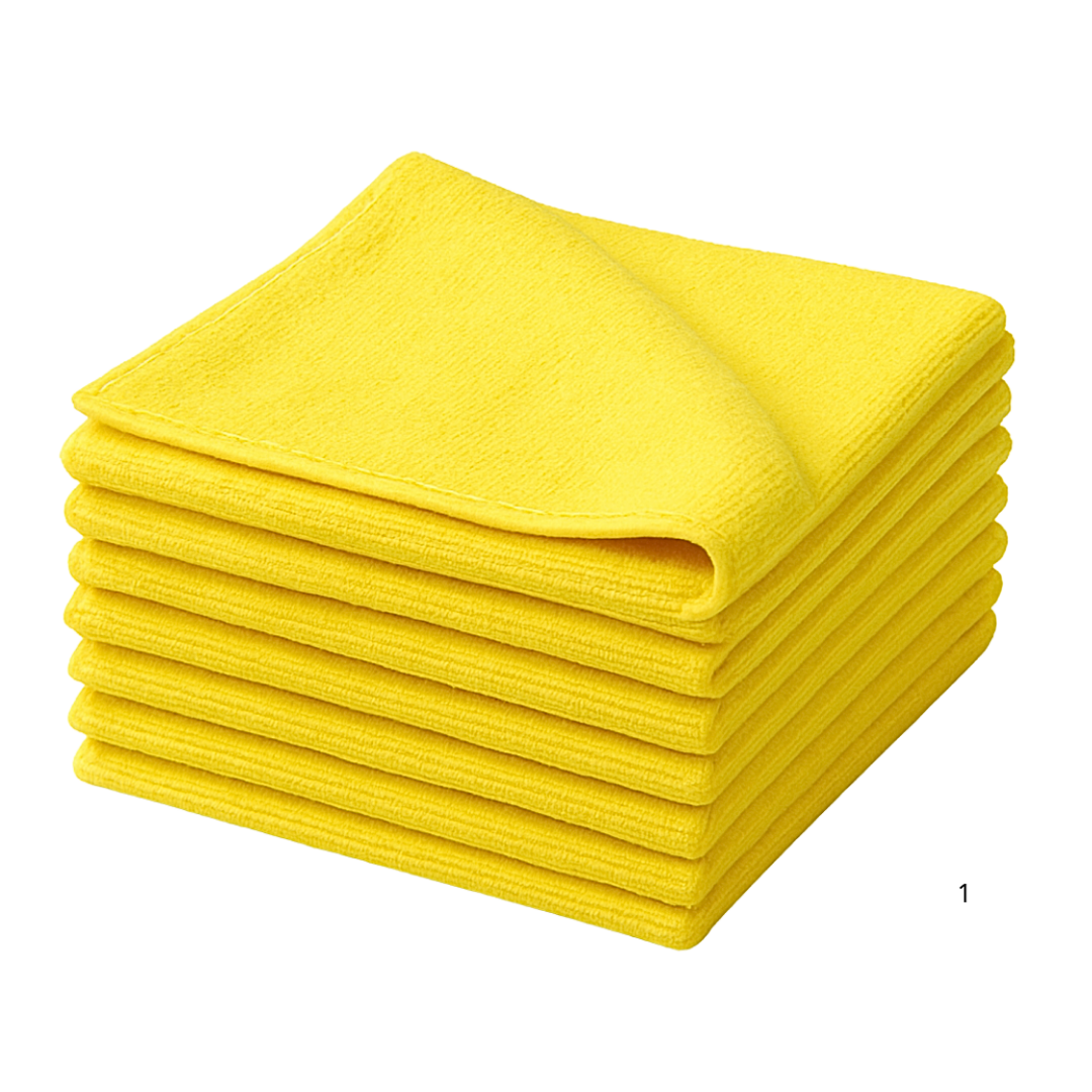 Microvezeldoeken 40x40cm – 80 stuks | Poetsdoeken Geel Groen Blauw Roze | Schoonmaakdoeken Professioneel Streepvrij