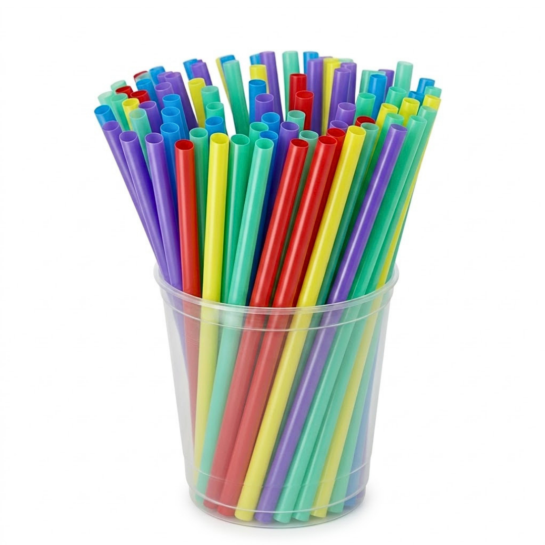 250x Stevig Rietjes Multicolor Recht PP Plastic Herbruikbaar ( europese norm EN12875-1 gecertificeerd)