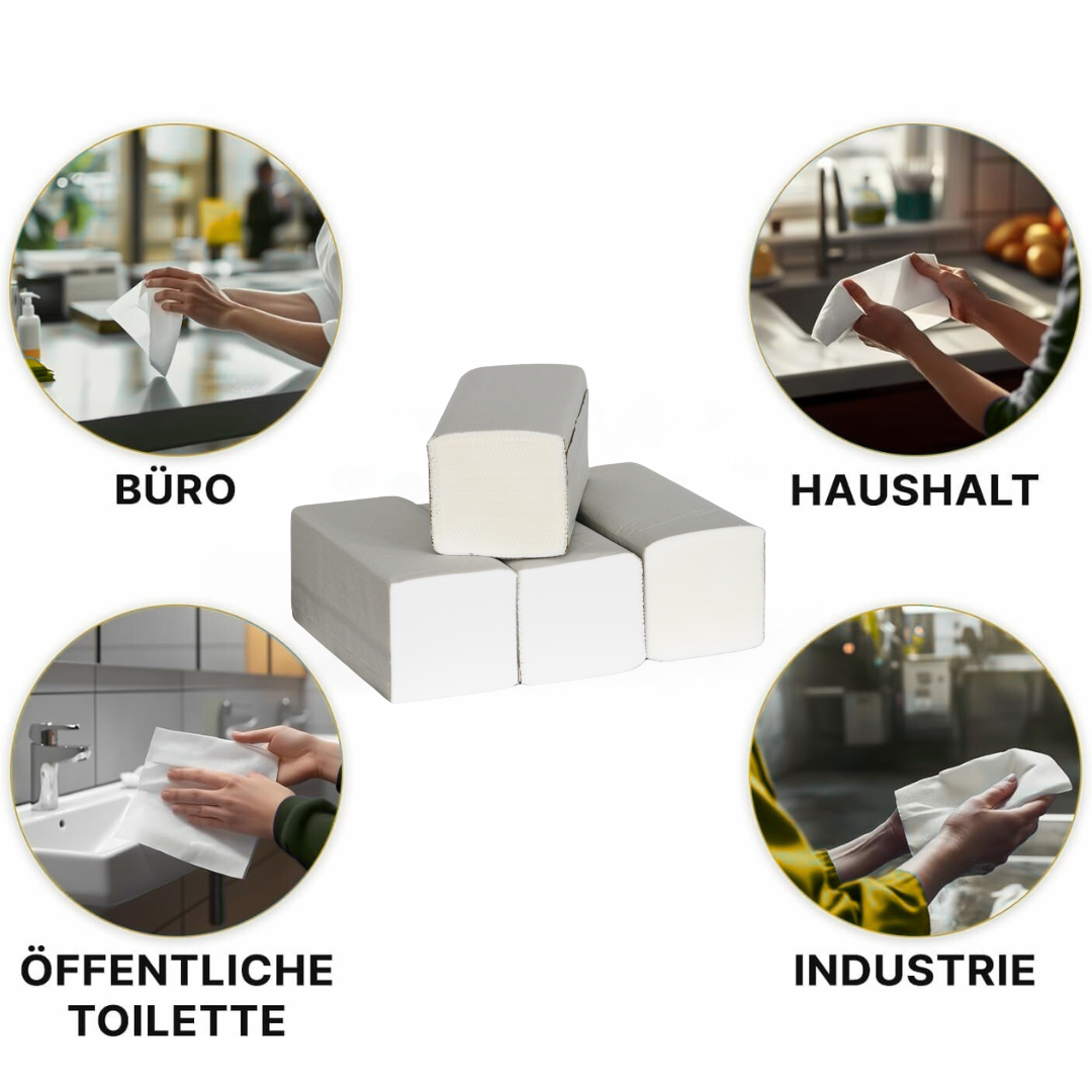 Serviettes en papier blanches 2 couches 24 x 21 cm V-Fold-3,200 feuilles