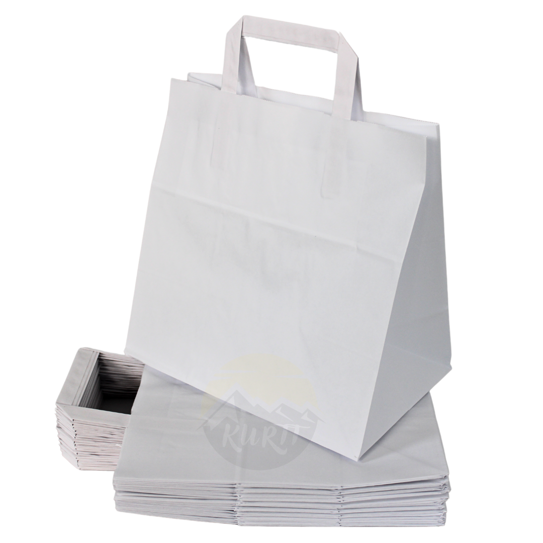 Paper carrier bag white 26 + 17 x 25 cm - 250 pieces