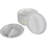 100x stevige Plastic Borden Ø 22cm, 2-Vaks, herbruikbare borden Vaatwasmachinebestendig, wegwerp borden, Horeca-geschikt