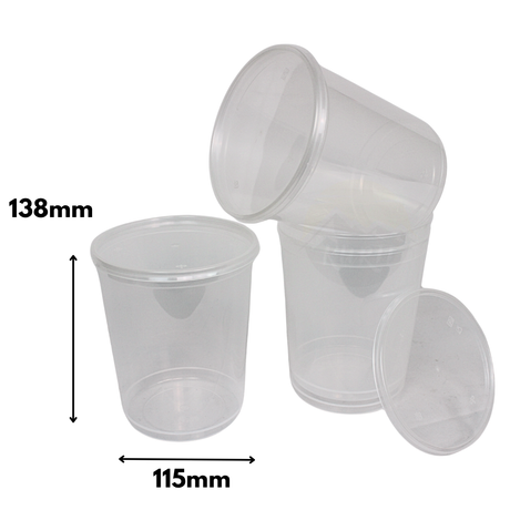 Herbruikbaar Transparant Rond 1000cc - 100 stuks