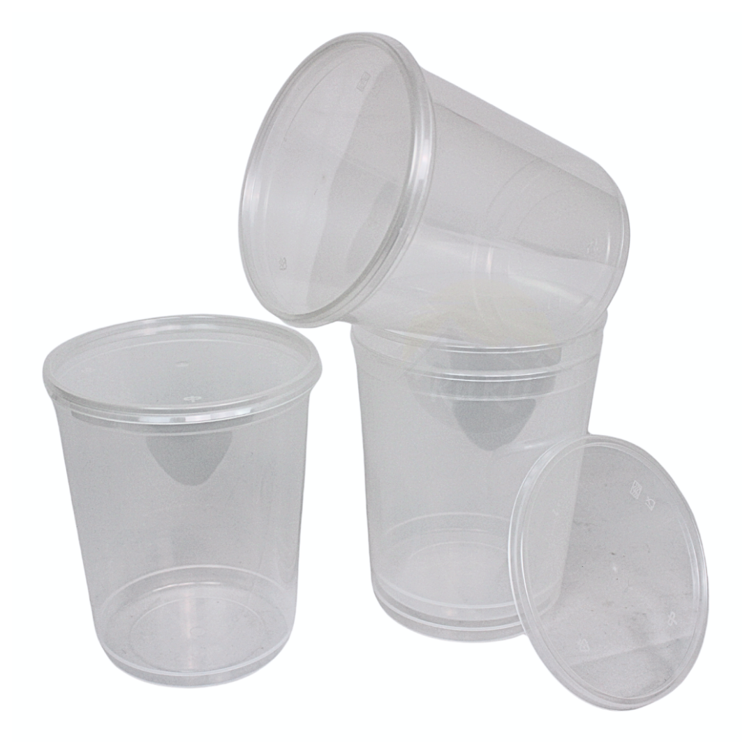 Herbruikbaar Transparant Rond 1000cc - 100 stuks