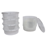 Magnetronbakjes met deksels Transparant 250ML ROND - 50 stuks