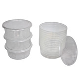 Magnetronbakjes met deksels Transparant 350ML ROND - 100 stuks