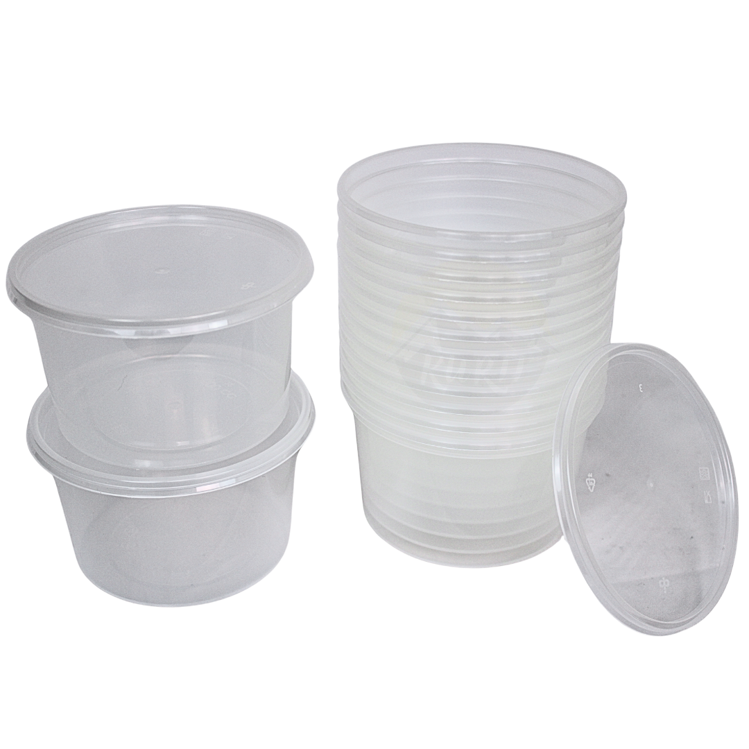 Herbruikbaar Transparant Rond 500cc - 100 stuks