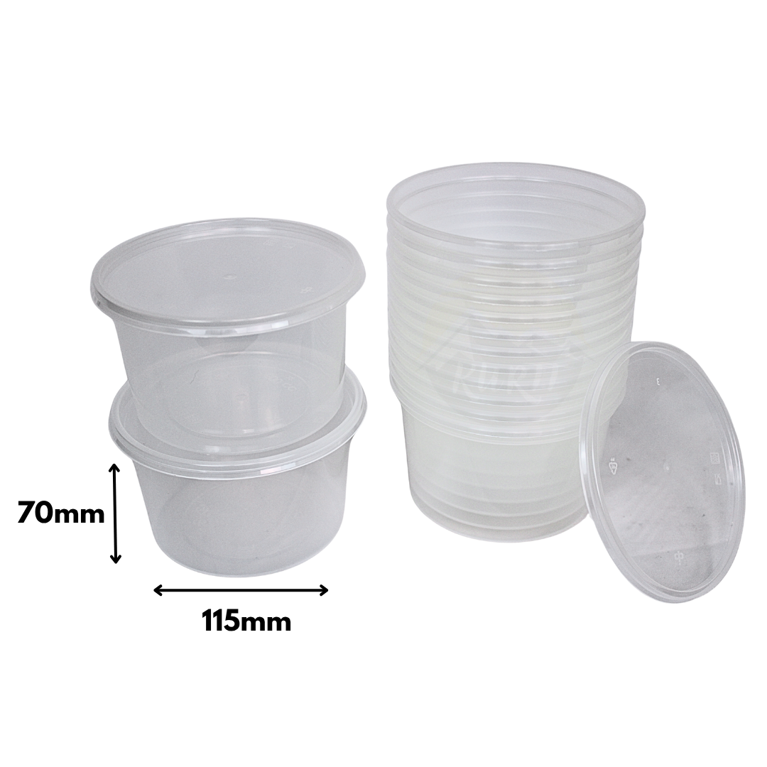 Herbruikbaar Transparant Rond 500cc - 100 stuks